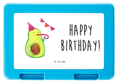 Produktbild von Mr. & Mrs. Panda Essensbox Avocado Geburtstag - Weiß - Geschenk, Alles Gute, Happy Birthday, Bentobox, Brotbehälter, Feier, Lunchbox, Party, Bento Box, Vorratsdose