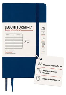 Produktbild von LEUCHTTURM1917 349303 Notizbuch Pocket (A6), Softcover, 123 Nummerierte Seiten,