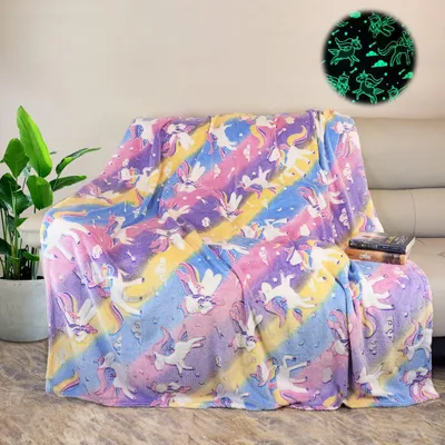 Obrázek produktu pro Dětská deka s designem svítícího jednorožce