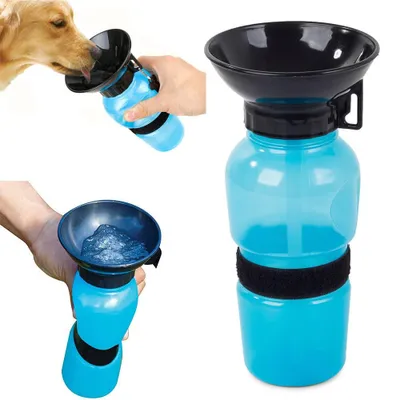 Hundetrinkflasche mit Napf, 0,5 l, für Reisen und unterwegs
