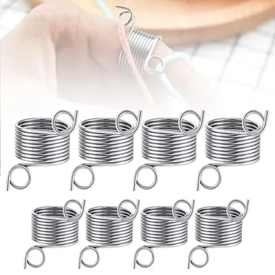 Fingerhut-Set 8-tlg., 17+19 mm, Edelstahl, verstellbar, für mehrfarbige Garne
