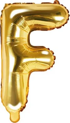 Produktbild von Folienballon Buchstabe „F“, 35cm, gold (1 Karton / 50 Stück)