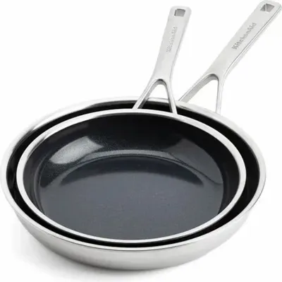 Zdjęcie produktu dla KitchenAid CC006066-001, Okrągły, Patelnia uniwersalna, Czarny, Stal nierdzewna, Ceramika, Stal nierdzewna, 280 mm