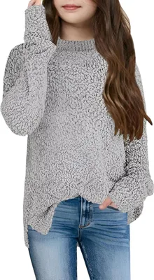 Immagine prodotto di Maglione in pile da bambina caldo invernale girocollo grigio 5-6 anni 120