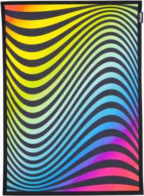 Produktbild von PSYWORK Schwarzlicht Stoffposter Neon "Neon Waves", 0,5x0,7m
