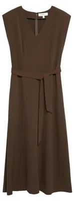 Produktbild von Comma Damen Midikleid in Braun, Größe 44, mit Nahttaschen, Easy Travel