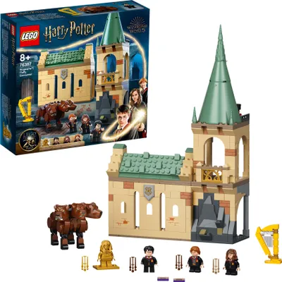 Produktbild von LEGO 76387 Harry Potter Hogwarts: Begegnung mit Fluffy Set, Spielzeug ab 8 Jahre mit Hermine als goldene Minifigur, Fanartikel