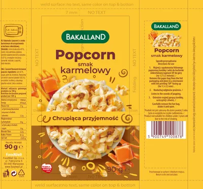 Obrázok produktu pre Bakalland Popcorn s príchuťou karamelu 90 g