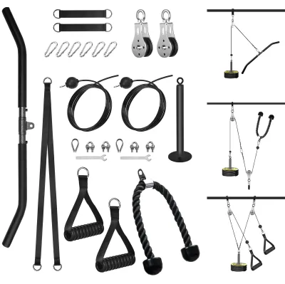 Image de Accessoire de fitness pour câble – Idéal pour les exercices de musculation – En acier – Pour une salle de sport à domicile