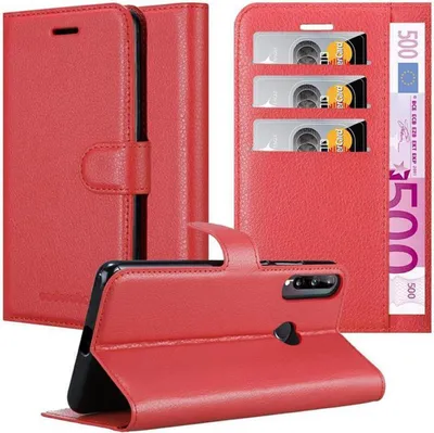 Obrázek produktu pro Cadorabo Case for Huawei P40 LITE E Protective Case in Red Pouzdro na mobilní telefon s magnetickým zavíráním