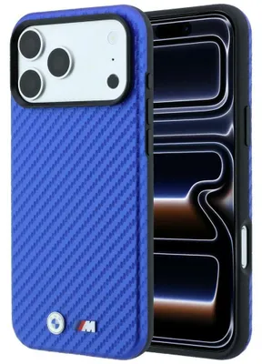 Produktbild von Handyhülle BMW M Carbon Metal Logo MagSafe für iPhone 18 Pro / 17 Pro, Blau