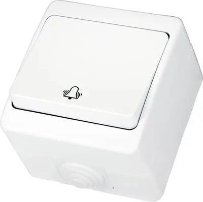 Produktbild von Gunsan IP54 Klingeltaster Feuchtraum Aufputz Weiss