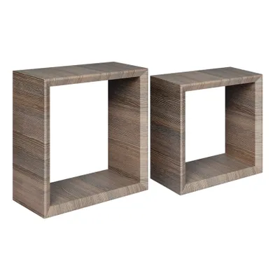 Produktbild von Set aus 2 Würfel-Wandregalen, modernes Design Ginevra - Braun