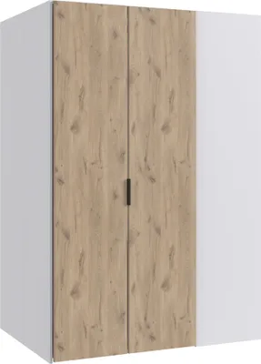Produktbild von Jugendzimmer-Eckkleiderschrank 135x97 cm in weiß mit Eiche, begehbar NOLI-43