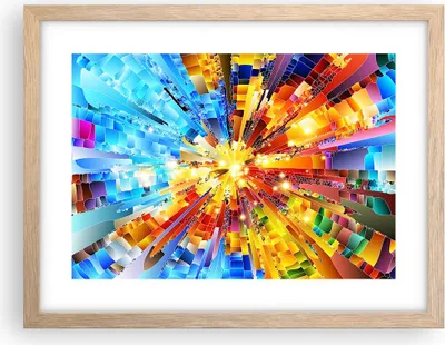 Produktbild von Gerahmtes Poster - Rahmen in heller Eiche - Abstraktion modern - 40x30 cm - Wand Bild - Wanddeko - Wandbilder - Wandposter - Bilderrahmen - Bilder - Kunstdruck - Wandbild - P2NAA40x30-3982