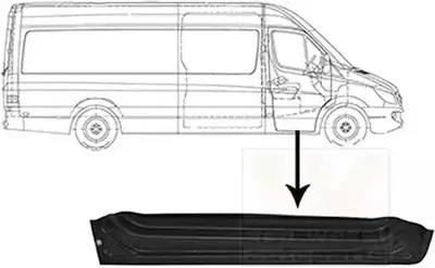 Produktbild von VAN WEZEL 3077272 Autotür Reparaturblech innerer Teil Rechts passend für MERCEDES-BENZ SPRINTER 3,5-t Kasten (906) SPRINTER 3-t Kasten (906) für VW