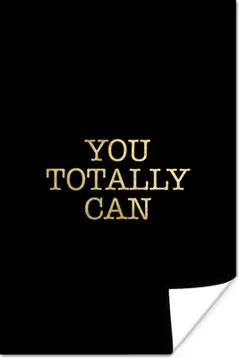 Produktbild von MuchoWow® Poster Zitate - Motivation - Gold - Schwarz 60x90 cm - Wanddekoration
