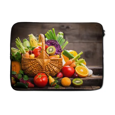 Produktbild von MuchoWow® Laptop Hülle 14 ZollObstkorb - Obst - Gemüse Laptoptasche - Laptoptasche - Stoßsicher - Schutzhaube