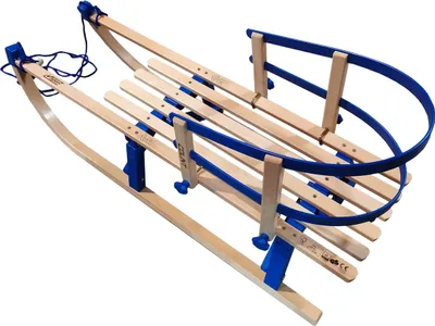 Produktbild von Rodel Holz Schlitten Winter Holzschlitten Klapprodel Klappschlitten Blau 100 cm