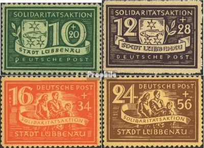 Produktbild von Briefmarken Lübbenau (Spreewald) 1946 Mi 9A-12A (kompl.Ausg.) postfrisch Solidarität
