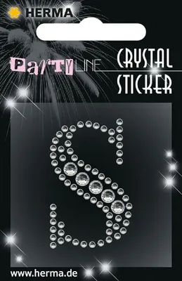 Image de Autocollant en forme de lettre "S" en cristal, marque Herma FASHIONLine, couleur argent, dimensions 83 x 0 mm