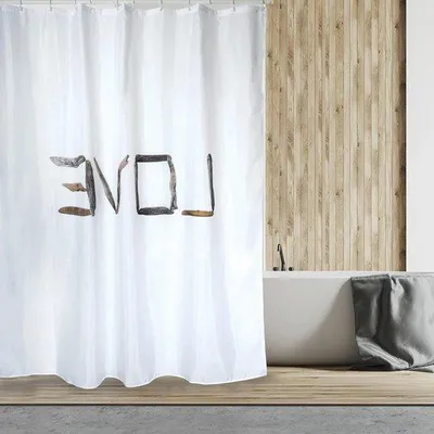 Produktbild von Antibakteriell und wasserdichtes Duschvorhang - waschbar - 12 Duschvorhangringe - Polyester - 180x200cm - weiß