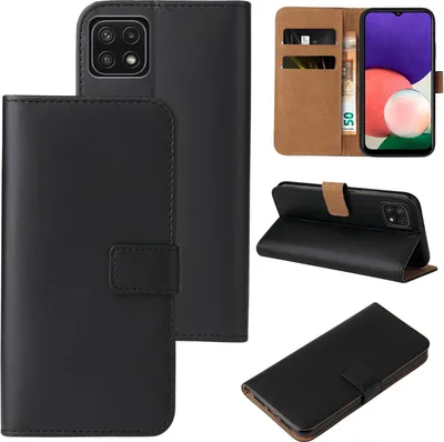 Produktbild von Handy Hülle für Samsung Galaxy A22 5G Klapphülle Bookcase Flip Cover Handy Tasche Etui Farbe: Schwarz