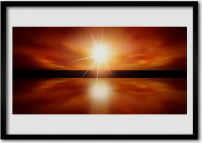Produktbild von Bild 100x70 MDF-Rahmen Wandkunst Sonne Himmel Wasser Landschaft