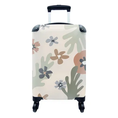 Produktbild von MuchoWow® Koffer Handgepäck Trolley Rollkoffer Kleine Reisekoffer mit 4 Rollen - Pastell - Farbe - Blumen - Cabin Size < 55x40x23 cm & 55x40x20 cm - Fotokoffer - Kabinenkoffer - Boardgepäck - Reise-Box - Reisekoffer - Reisegepäck - Koffer mit Bild - Trolley für Kinder