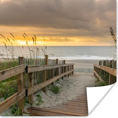 Produktbild von MuchoWow® Poster Strand - Meer - Düne - Weg 100x100 cm - Babyzimmer