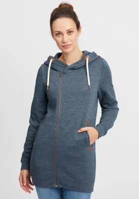 Produktbild von OXMO OXVicky Sweat Zip-Hoodie Damen Sweatjacke Kapuzenjacke Hoodie mit Kapuze Kordel Reißverschluss Eingrifftaschen Regular fit