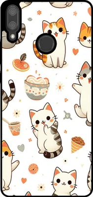 Image de L'étui Smartphonica convient pour
Huawei Y9 (2019) avec impression de chat - TPU back cover case cat design