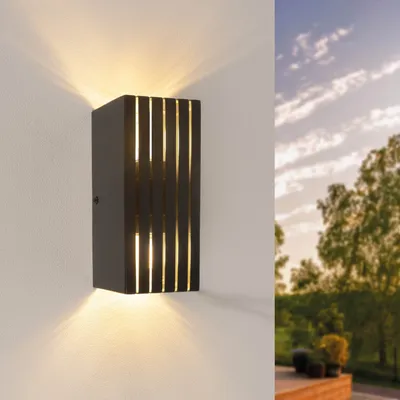 Produktbild von Ledvion - LED-Wandleuchte, 2x G9-Fassung, IP44, Schwarz, Rechteckig nach oben/unten, Innen/Außen, Einstellbarer Abstrahlwinkel,