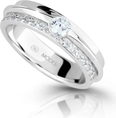 Immagine prodotto di Anello in argento con zirconi M16020 - Circonferenza: 54 mm.