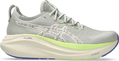 A single running shoe is shown from the side against a white background.