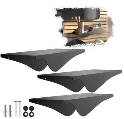 Produktbild von SOTECH Wandregal HOVER-VIII 350 x 130 x 80 mm schwarz (3 Stück)