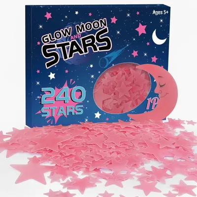 Imagen del producto de Juego de estrellas luminosas en 3D, de 241 piezas, autoadhesivas, para pared y techo