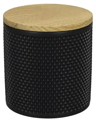 Produktbild von Dekorative Aufbewahrungsdose der Serie NOIR in Schwarz, aus Polyresin und Holz