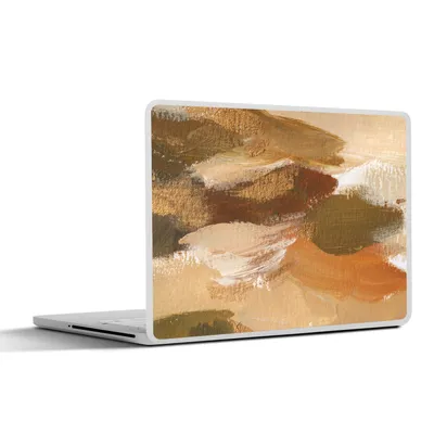 Produktbild von MuchoWow® Laptop Aufkleber Sticker Cover Farbe - Orange - Braun 40x30 cm - Laptop Dekoration - Selbstklebend