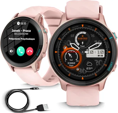 Image de Montre connectée Wenom 2025 avec fonction d'appel, cardiofréquencemètre, IP68 Menu PL