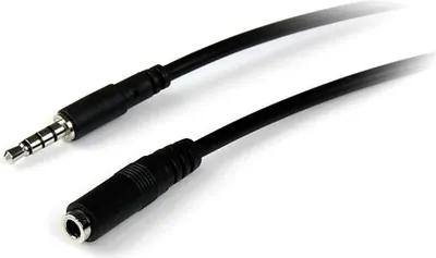 Zdjęcie produktu dla StarTech.com 1m 3.5mm/3.5mm, 3.5mm, Męska, 3.5mm, Żeńska, 1 m, Czarny
