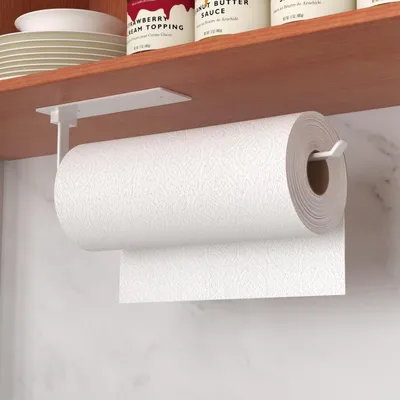 Produktbild von Selbstklebende Küchenpapierhalterung weiß praktisch