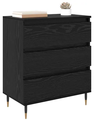 Image de vidaXL Sideboard noir imitation chêne 60 x 35 x 70 cm Bois composite