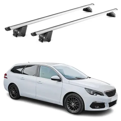 Produktbild von Dachträger Grundtäger für Peugeot 308 Kombi 2013-2021 100kg Alu Silber 2tlg ABE, KI-generiertes Bild