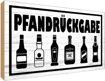 Produktbild von vianmo Holzschild 30x40 cm Pfandrückgabe Dekoration