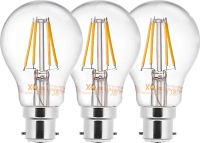 Produktbild von 3 x XQ-lite LED Filament Leuchtmittel Birnenform A60 4W = 40W B22 klar warmweiß 2700K