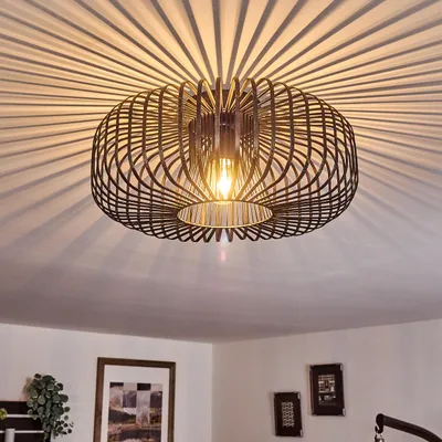 Produktbild von Pieris »Pieris« runde Deckenlampe aus Metall in Schwarz/Gold