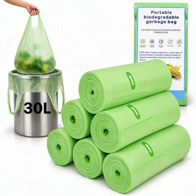 Imagen del producto de Bolsas de basura biodegradables, de 30 litros, 120 unidades, para uso doméstico