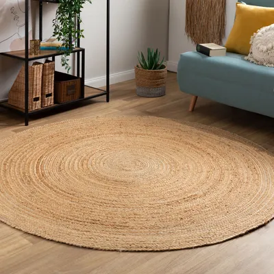 Produktbild von Steffensmeier Jute Teppich Goa Rund | Wohnzimmer, Flur, Eingangsbereich, Naturfaser, handgeflochten, Größe: Ø 100 cm