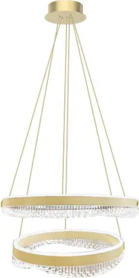 Produktbild von Moderne goldene Pendelleuchte mit zwei dekorativen Ringen, Ø60cm, Ø40cm, neutrale Farbe, LED, 85W, PRECIOSA Milagro